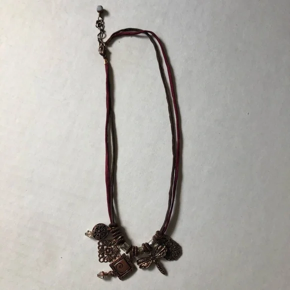 Bohemian hand crafted copper charm necklace - Picture 3 of 3